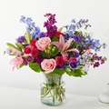 Breezy Meadows Bouquet (Lily, Roses, Delphinium)