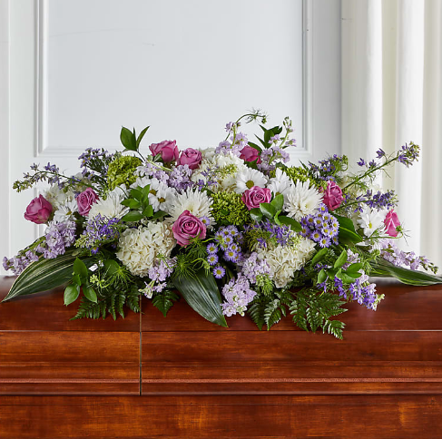 Meadows of Serenity Casket Spray (Rose, Daisy, Hydrangea)