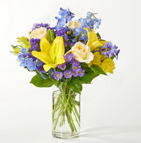 Limoncello Bouquet (Rose, Delphinium, Lily)