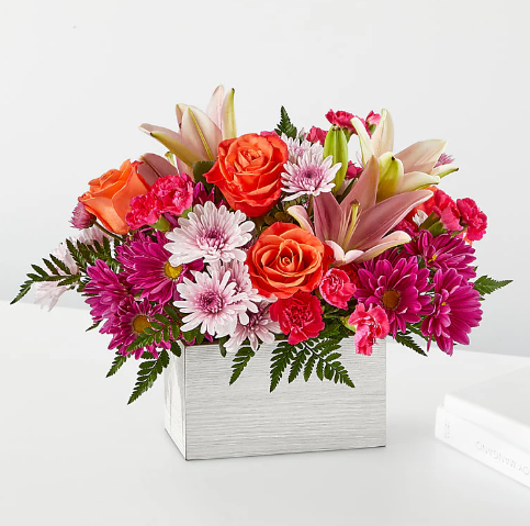 Light of My Life Box Bouquet  (Lily, Carnation, Rose, Daisy)