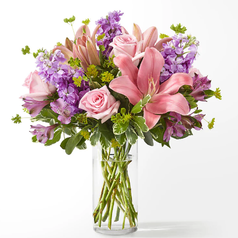 Precious Petals Bouquet (Stock, Lily, Roses, Greenery)