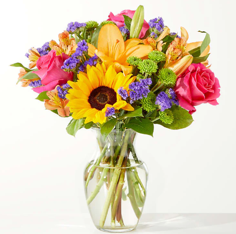 Joyful Bouquet (Sunflower, Lily, Rose)