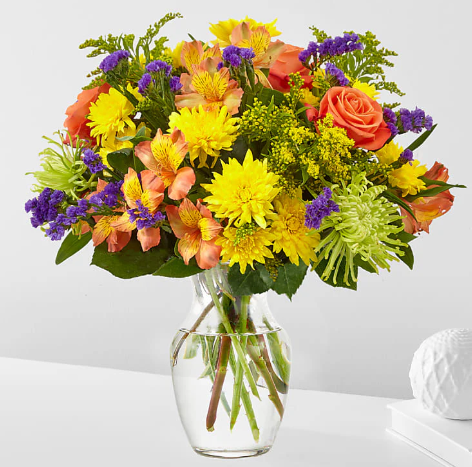 Marmalade Skies Bouquet (Mums, Roses, Alstro)