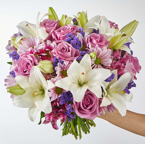 Lavender Fields Mixed Flower Bouquet (Lily, Mums, Roses)