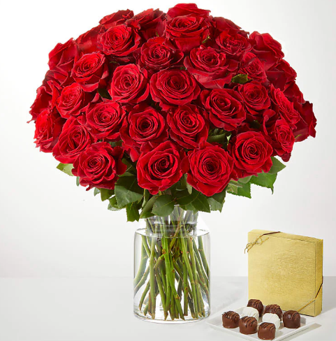 Three Dozen Long Stem Red Roses, 36st